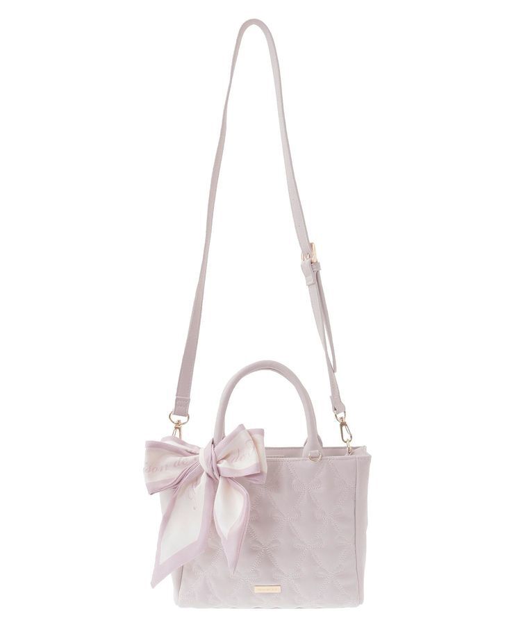 Maison de FLEUR「スカーフ付きリボンキルティング2Wayトート」|トートバッグ|