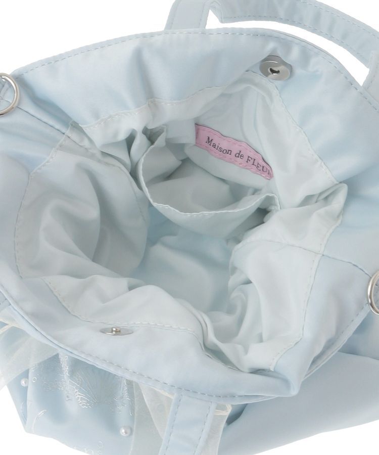 Maison de FLEUR「シーシェルプリントリボン2Wayバッグ」|トートバッグ|