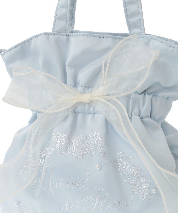 Maison de FLEUR「シーシェルプリントリボン2Wayバッグ」|トートバッグ|