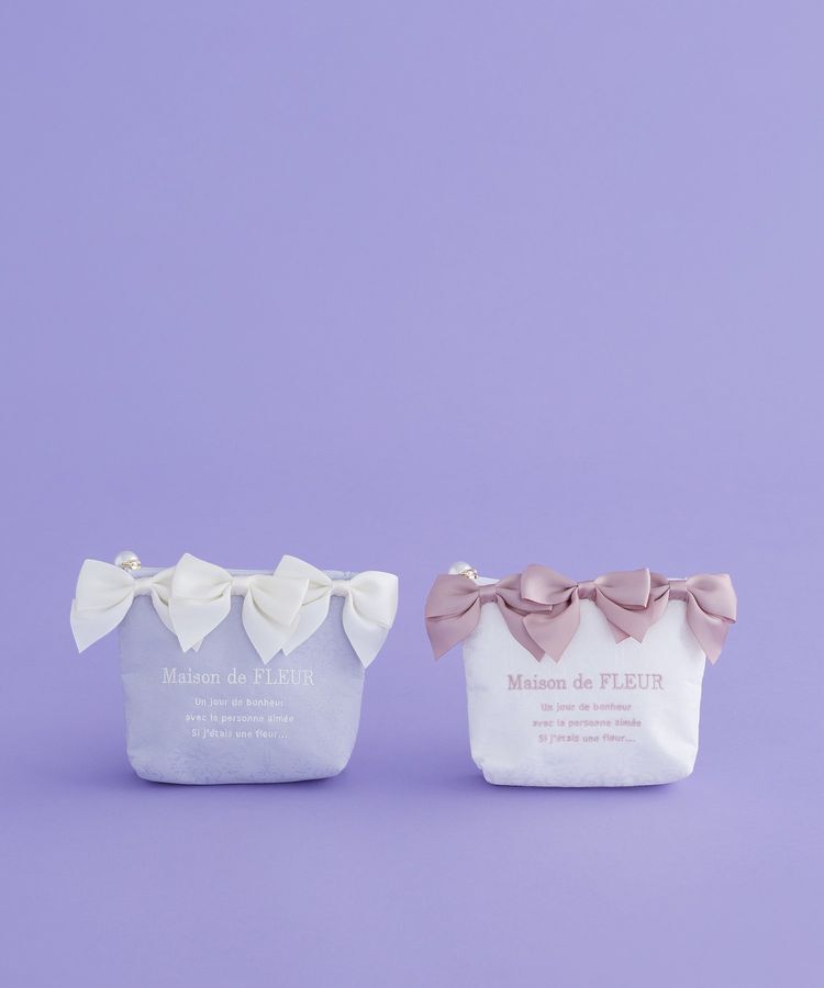 Maison de FLEUR「ジャカードリボンポーチ」|ポーチ|