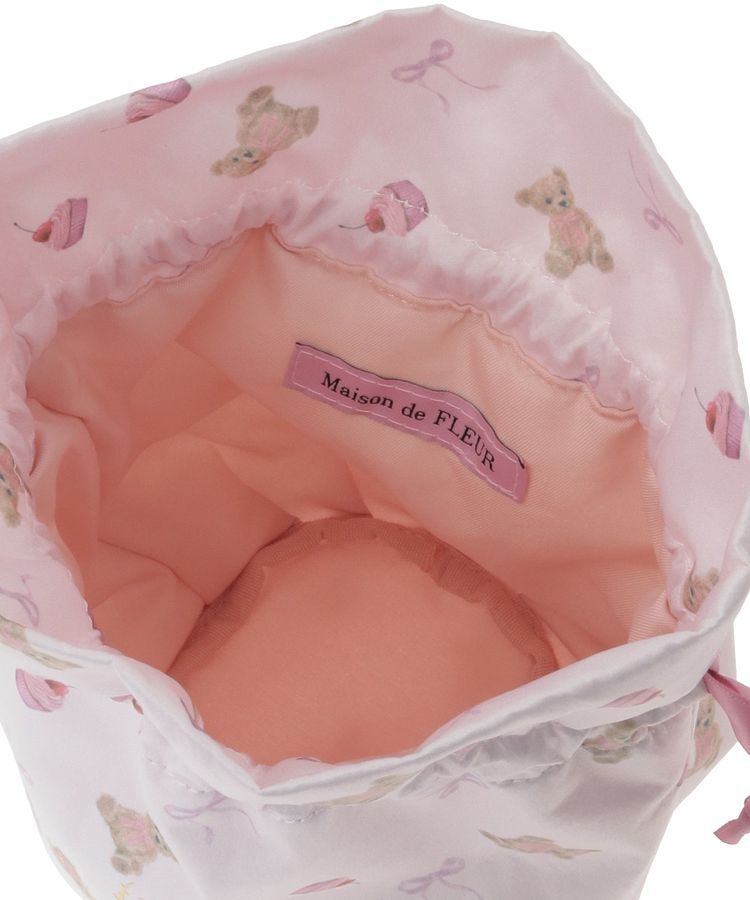 Maison de FLEUR「ベア総柄巾着ポーチ」|ポーチ|