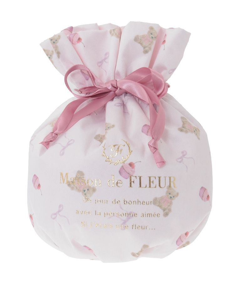 Maison de FLEUR「ベア総柄巾着ポーチ」|ポーチ|