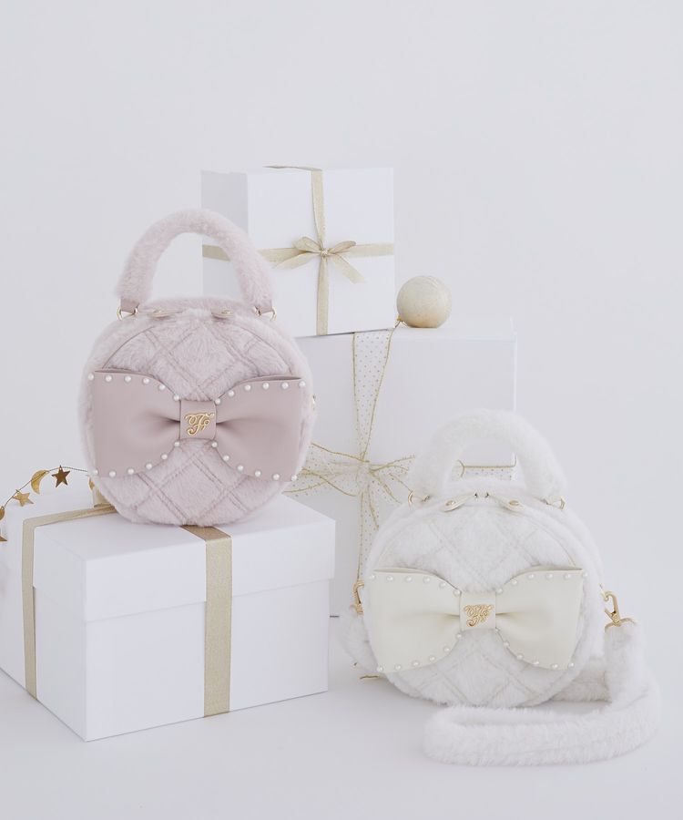 Maison de FLEUR「フェイクファーパールリボンラウンドバッグ」|ハンドバッグ|