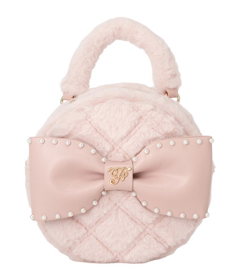 Maison de FLEUR「フェイクファーパールリボンラウンドバッグ」|ハンドバッグ|
