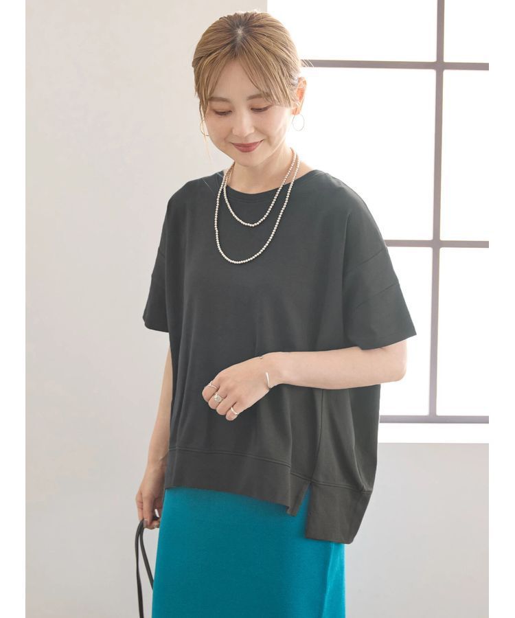 AMERICAN HOLIC「接触冷感裾切り替えカットプルオーバー」|Tシャツ・カットソー|Charcoal Gray