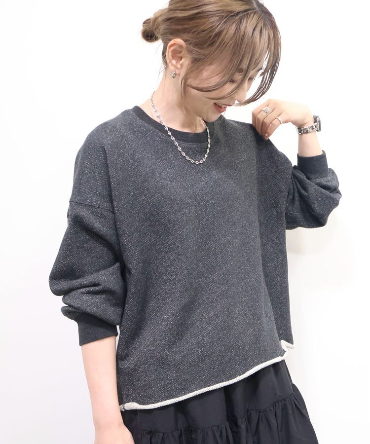 AMERICAN HOLIC「ラメ裏毛ショートスウェット」|スウェット・ジャージ|Dark Gray Mixture
