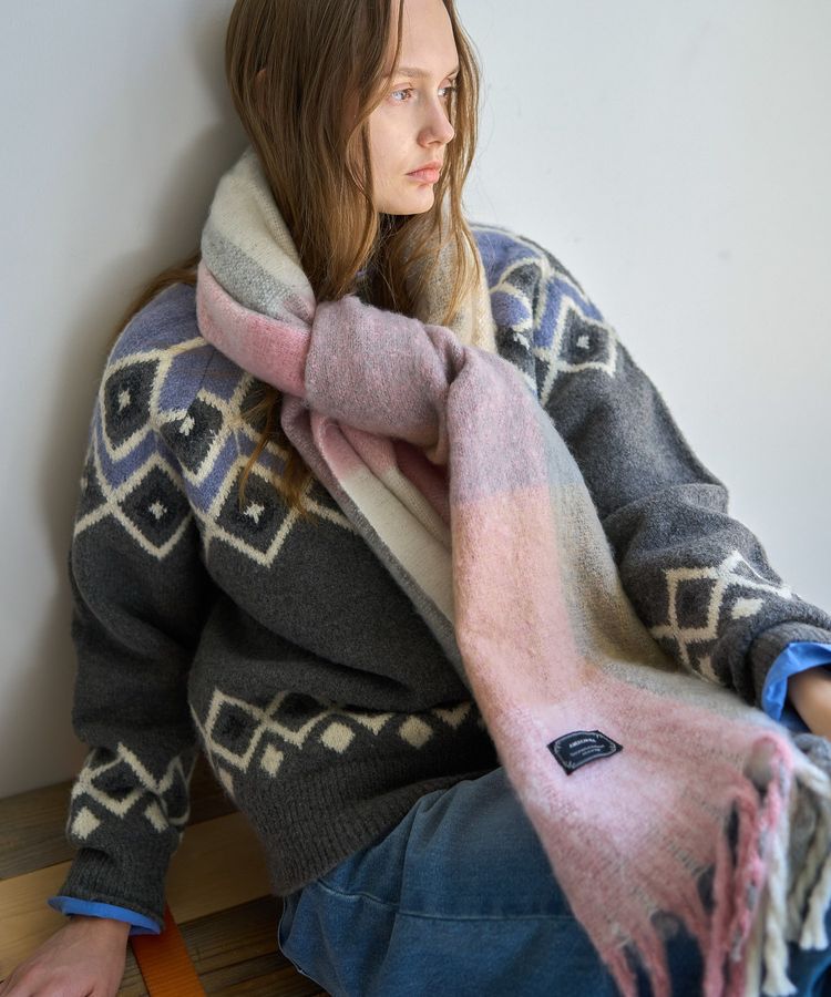 AMERICAN HOLIC「シャギーチェックBIGマフラー」|マフラー|