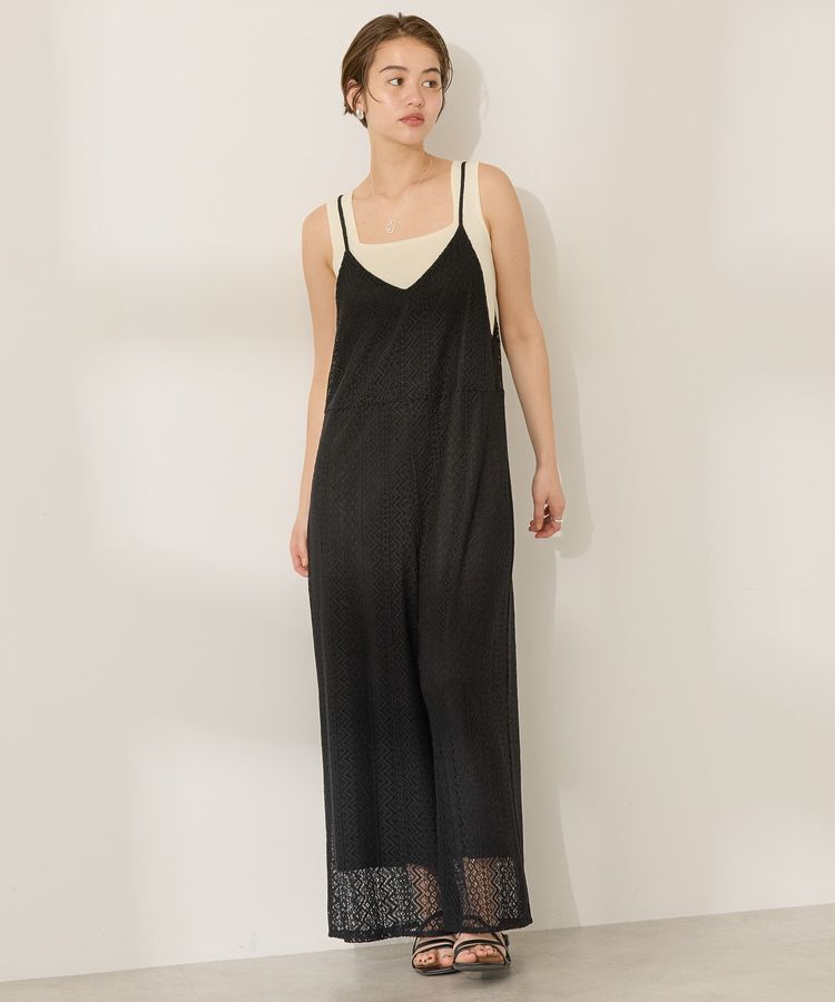 AMERICAN HOLIC「レースキャミサロペット【WEB限定カラー有り】」|オールインワン|Black