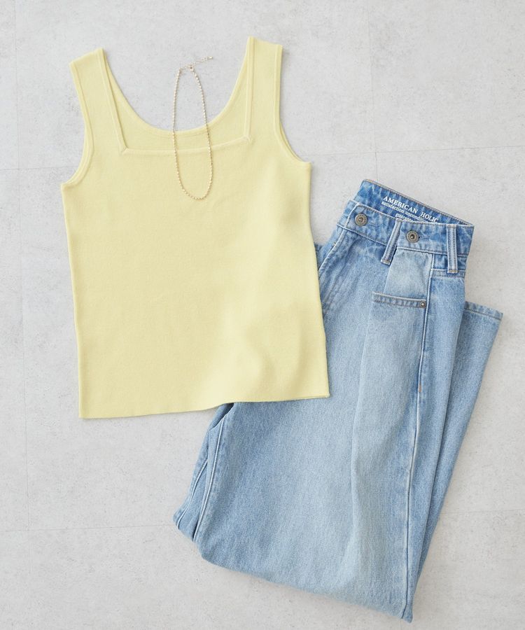 AMERICAN HOLIC「総針スクエアタンクトップ」|インナー|Lemon Yellow