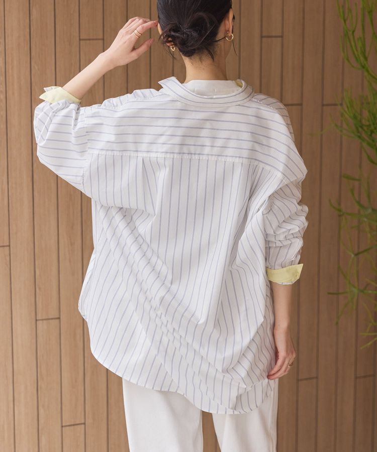 AMERICAN HOLIC「イージーケア配色ポイントロングシャツ/チュニック」|シャツ・ブラウス|