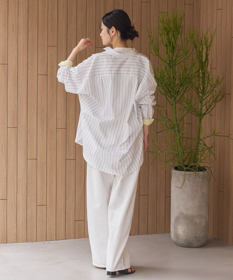 AMERICAN HOLIC「イージーケア配色ポイントロングシャツ/チュニック」|シャツ・ブラウス|