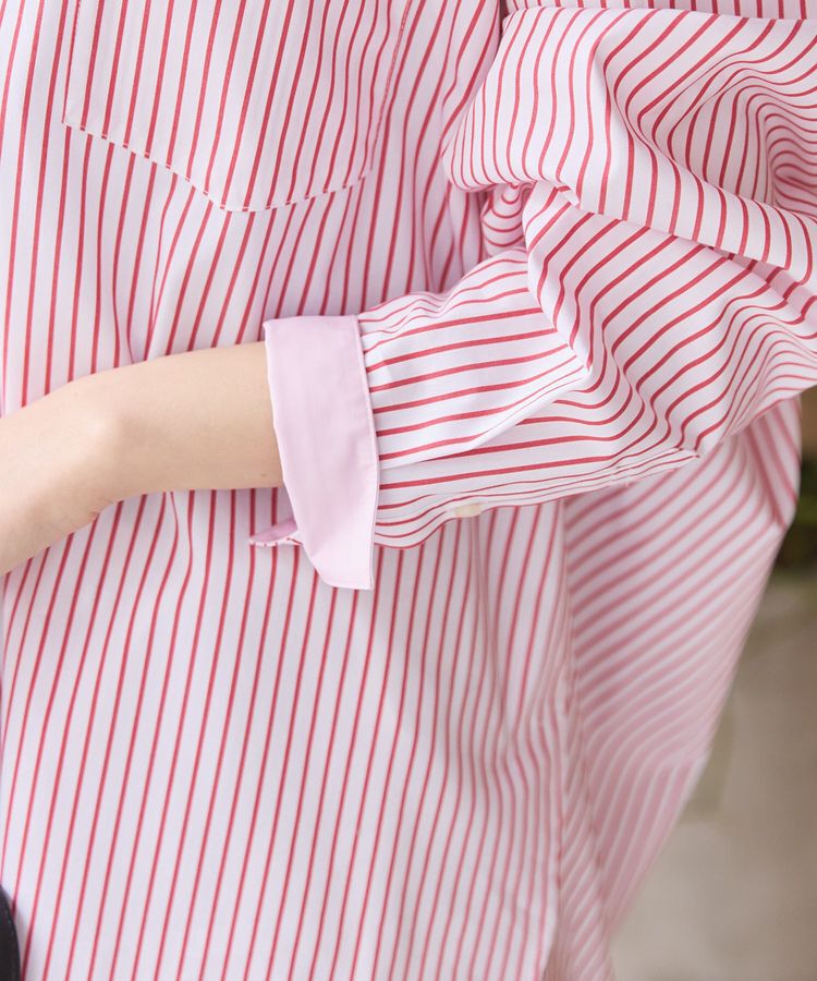 AMERICAN HOLIC「イージーケア配色ポイントロングシャツ/チュニック」|シャツ・ブラウス|