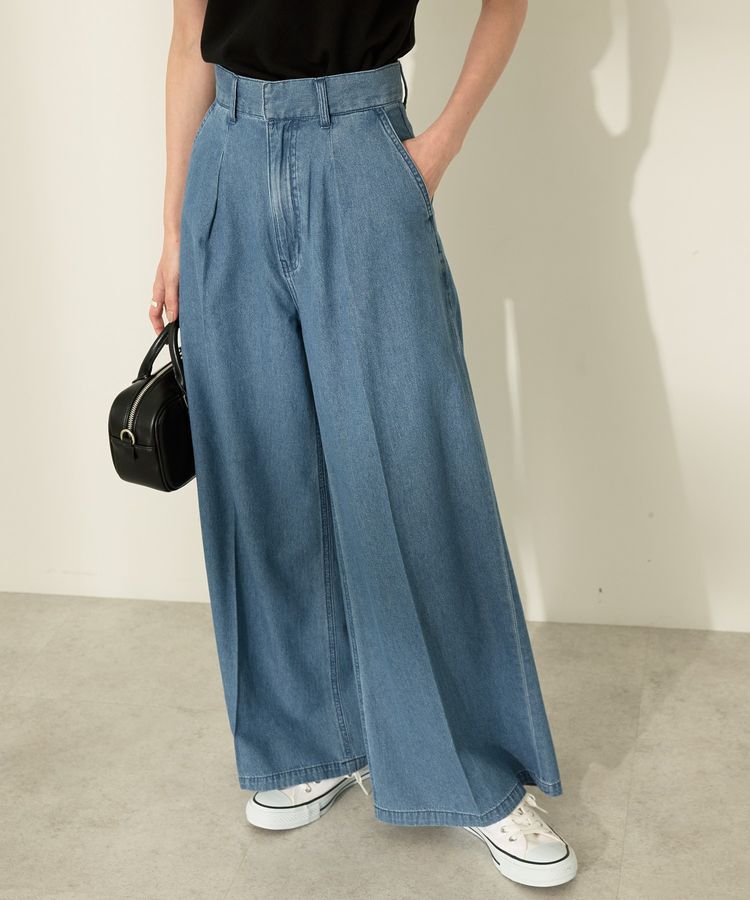 AMERICAN HOLIC「ライトオンススーパーワイドデニム」|デニム|Light indigo