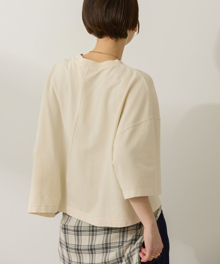 AMERICAN HOLIC「ピグメント加工ミニ裏毛半袖プルオーバー」|Tシャツ・カットソー|