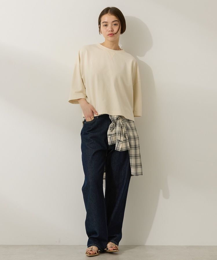 AMERICAN HOLIC「ピグメント加工ミニ裏毛半袖プルオーバー」|Tシャツ・カットソー|