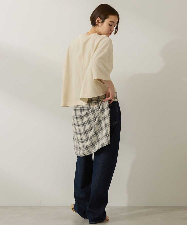 AMERICAN HOLIC「ピグメント加工ミニ裏毛半袖プルオーバー」|Tシャツ・カットソー|