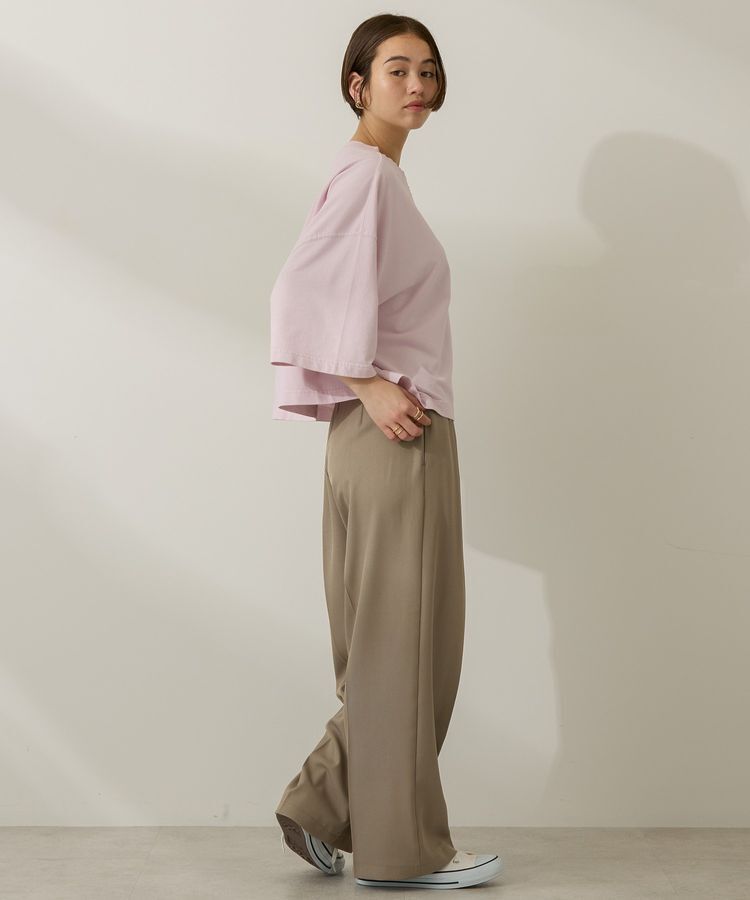 AMERICAN HOLIC「ピグメント加工ミニ裏毛半袖プルオーバー」|Tシャツ・カットソー|