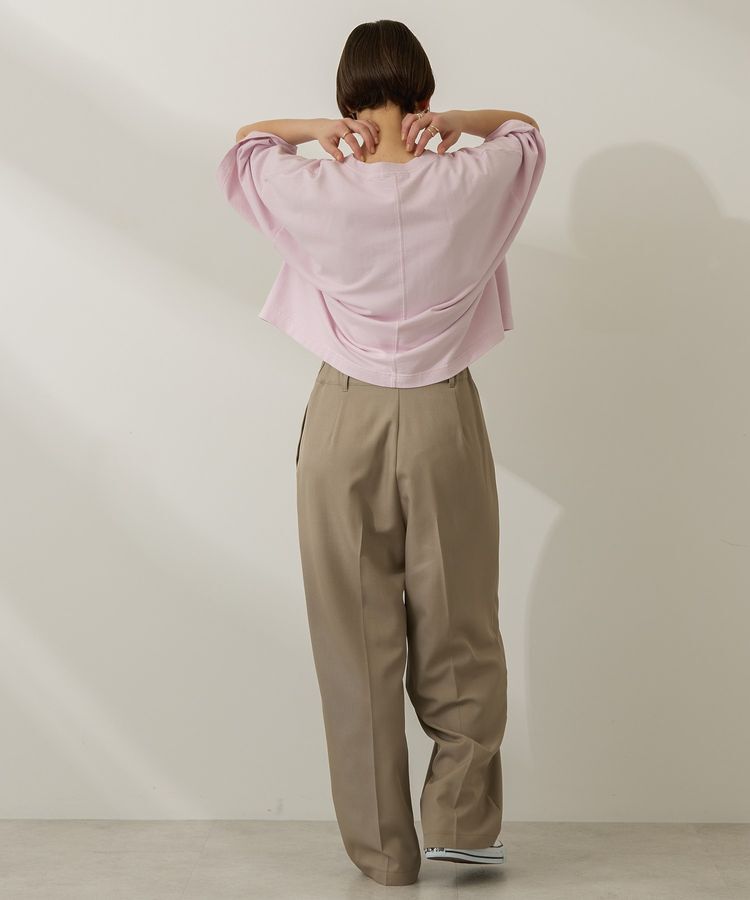 AMERICAN HOLIC「ピグメント加工ミニ裏毛半袖プルオーバー」|Tシャツ・カットソー|