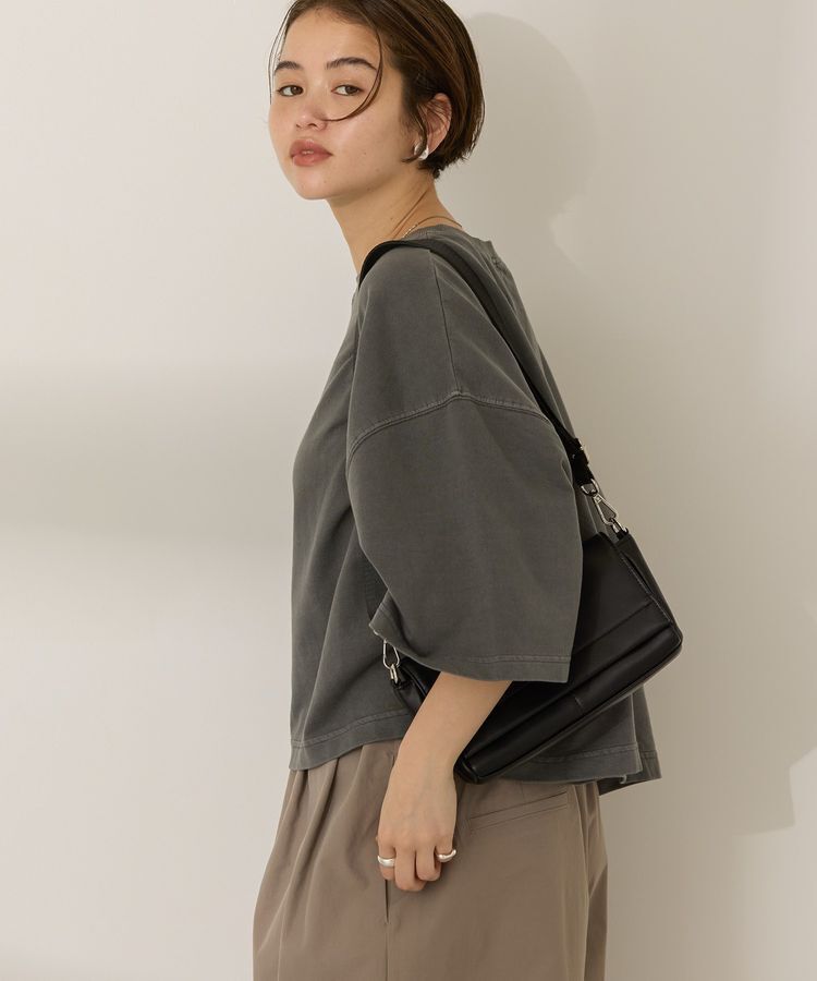 AMERICAN HOLIC「ピグメント加工ミニ裏毛半袖プルオーバー」|Tシャツ・カットソー|