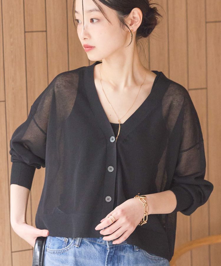 AMERICAN HOLIC「ウォッシャブルショート丈シアーカーディガン」|カーディガン|