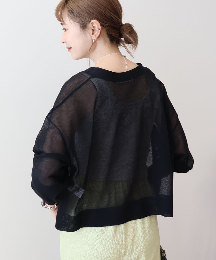 AMERICAN HOLIC「ウォッシャブルショート丈シアーカーディガン」|カーディガン|