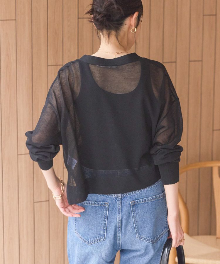 AMERICAN HOLIC「ウォッシャブルショート丈シアーカーディガン」|カーディガン|