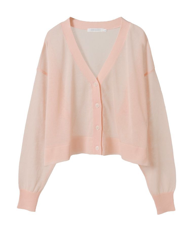 AMERICAN HOLIC「ウォッシャブルショート丈シアーカーディガン」|カーディガン|