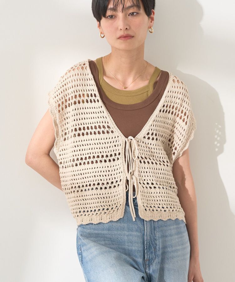 AMERICAN HOLIC「レーシーニットベスト」|ベスト・ジレ|