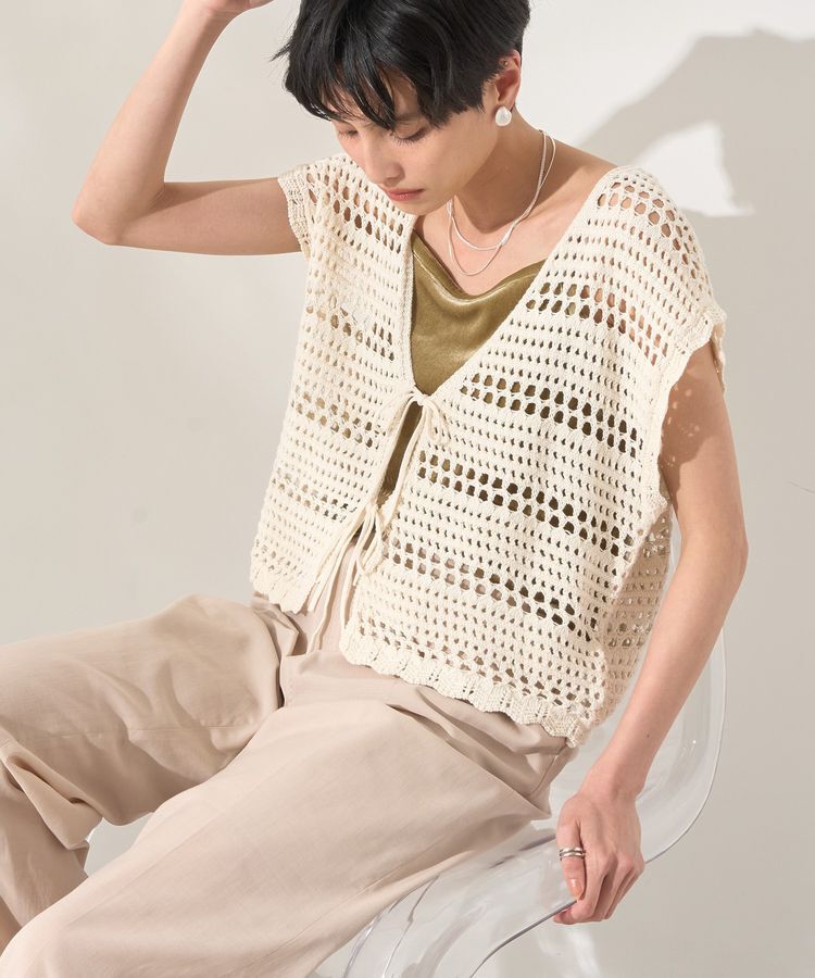 AMERICAN HOLIC「レーシーニットベスト」|ベスト・ジレ|