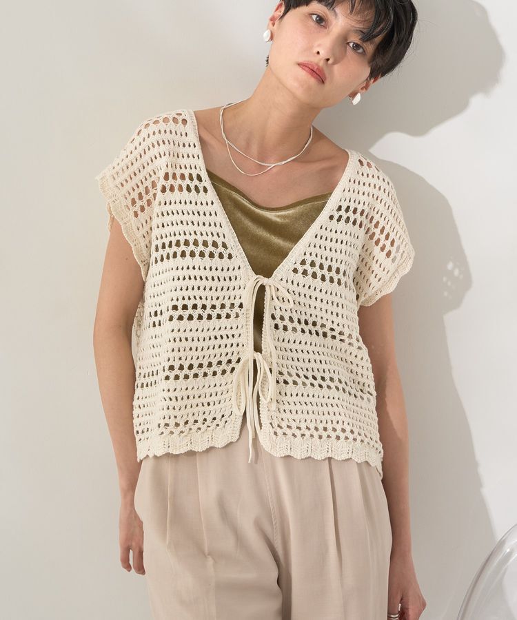 AMERICAN HOLIC「レーシーニットベスト」|ベスト・ジレ|