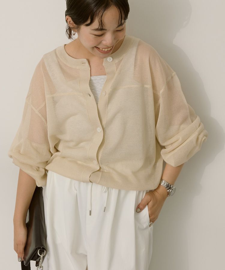 AMERICAN HOLIC「【WEB限定】接触冷感2WAYシアーニットカーディガン」|カーディガン|Off White