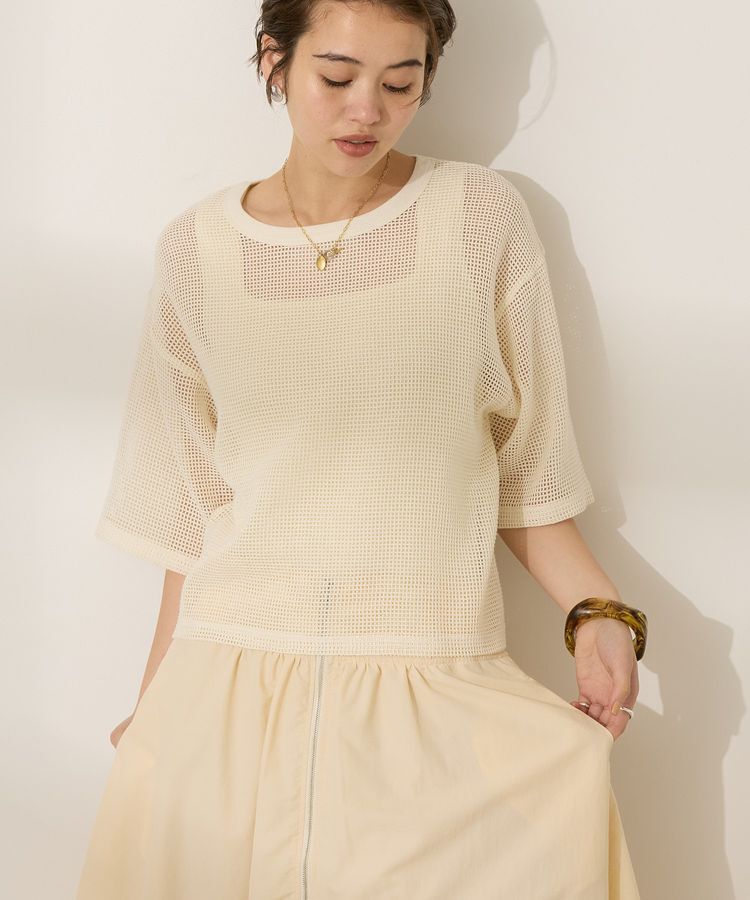 AMERICAN HOLIC「メッシュボックスTシャツ」|Tシャツ・カットソー|Ivory