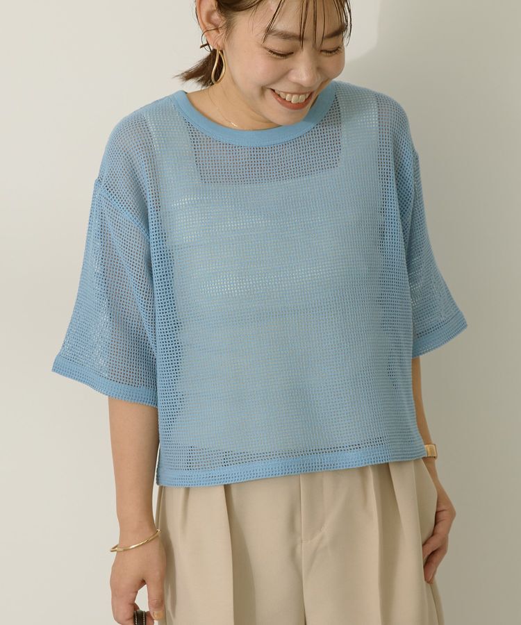 AMERICAN HOLIC「メッシュボックスTシャツ」|Tシャツ・カットソー|Light Blue