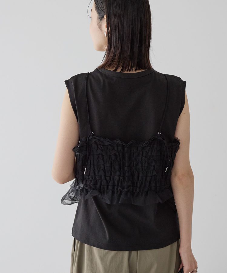 AMERICAN HOLIC「【2点セット】チュールキャミ+ノースリーブT」|Tシャツ・カットソー|