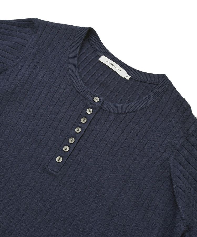 AMERICAN HOLIC「バイパチリブヘンリーニットワンピース＜静電気軽減＞」|ワンピース|