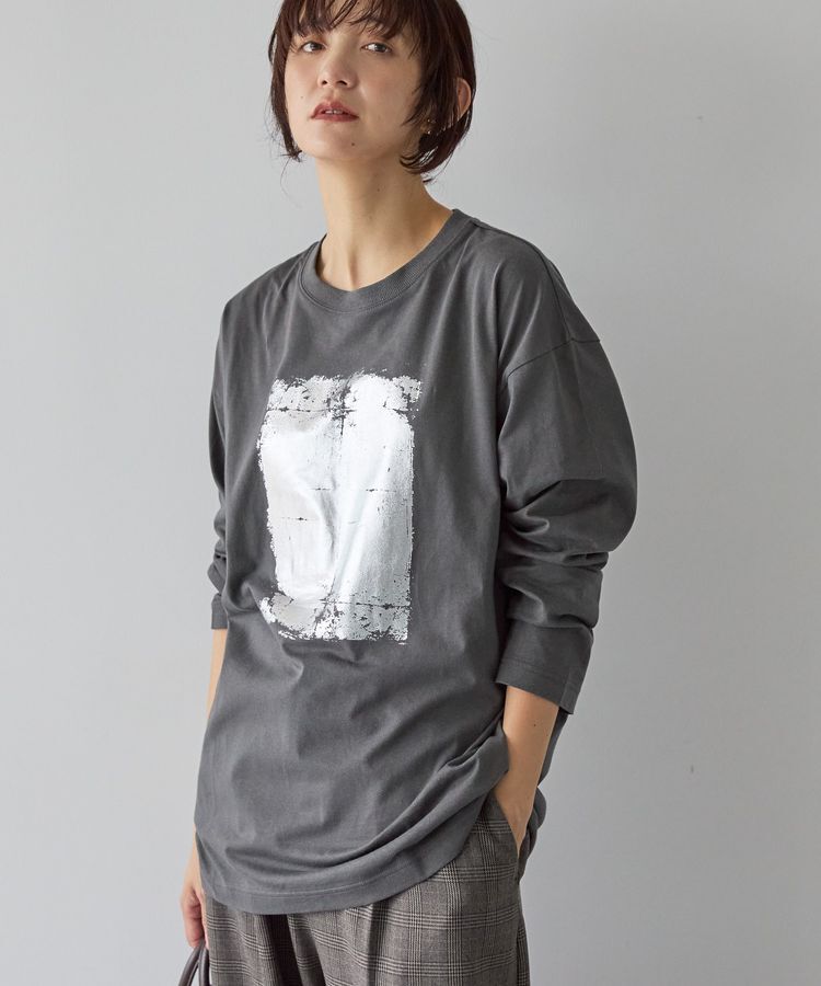 AMERICAN HOLIC「SILVER BOX ロングTシャツ/チュニック」|Tシャツ・カットソー|Charcoal Gray