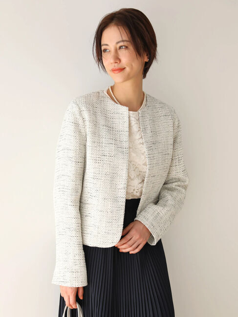 Green Parks「ef-de　ツィード調ノーカラージャケット」|その他|Off White