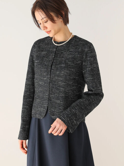 Green Parks「ef-de　ツィード調ノーカラージャケット」|その他|Navy