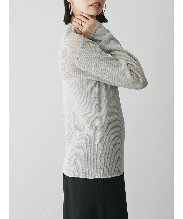 AnriettMusee「ラメ切替スリーブリブシアーニット」|ニット・セーター|