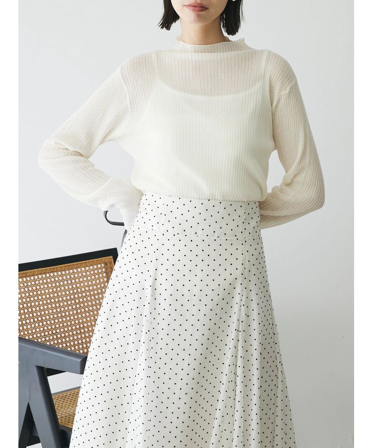 AnriettMusee「ラメ切替スリーブリブシアーニット」|ニット・セーター|