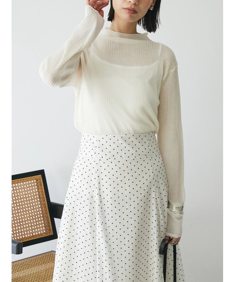 AnriettMusee「ラメ切替スリーブリブシアーニット」|ニット・セーター|