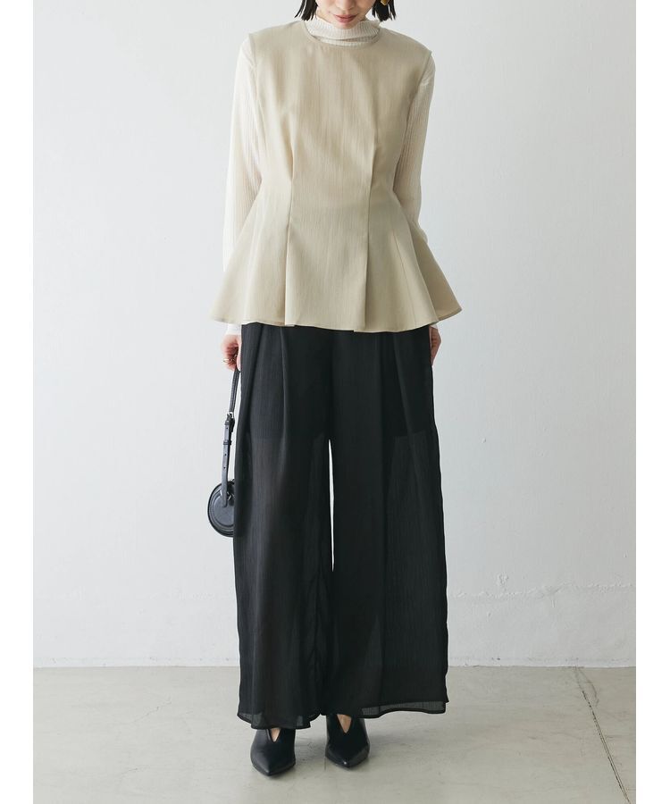 AnriettMusee「ラメ切替スリーブリブシアーニット」|ニット・セーター|