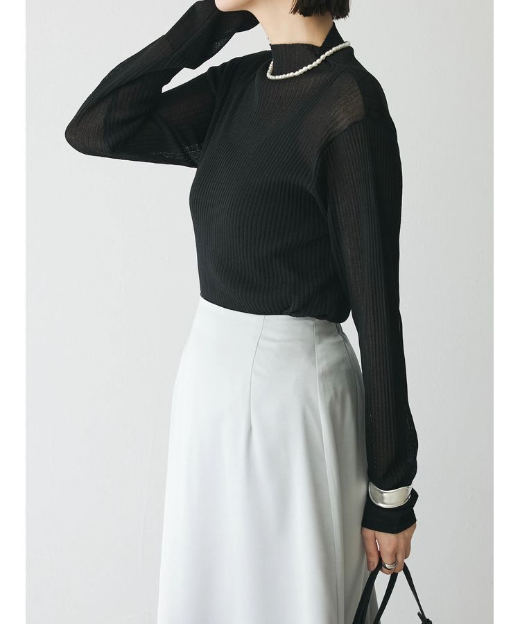 AnriettMusee「ラメ切替スリーブリブシアーニット」|ニット・セーター|