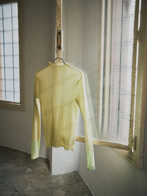 AnriettMusee「ラメ切替スリーブリブシアーニット」|ニット・セーター|