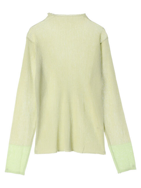 AnriettMusee「ラメ切替スリーブリブシアーニット」|ニット・セーター|