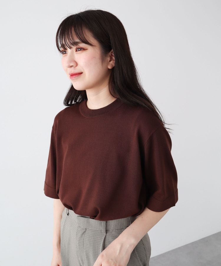 Green Parks「袖裏配色5分袖ニットプルオーバー」|ニット・セーター|