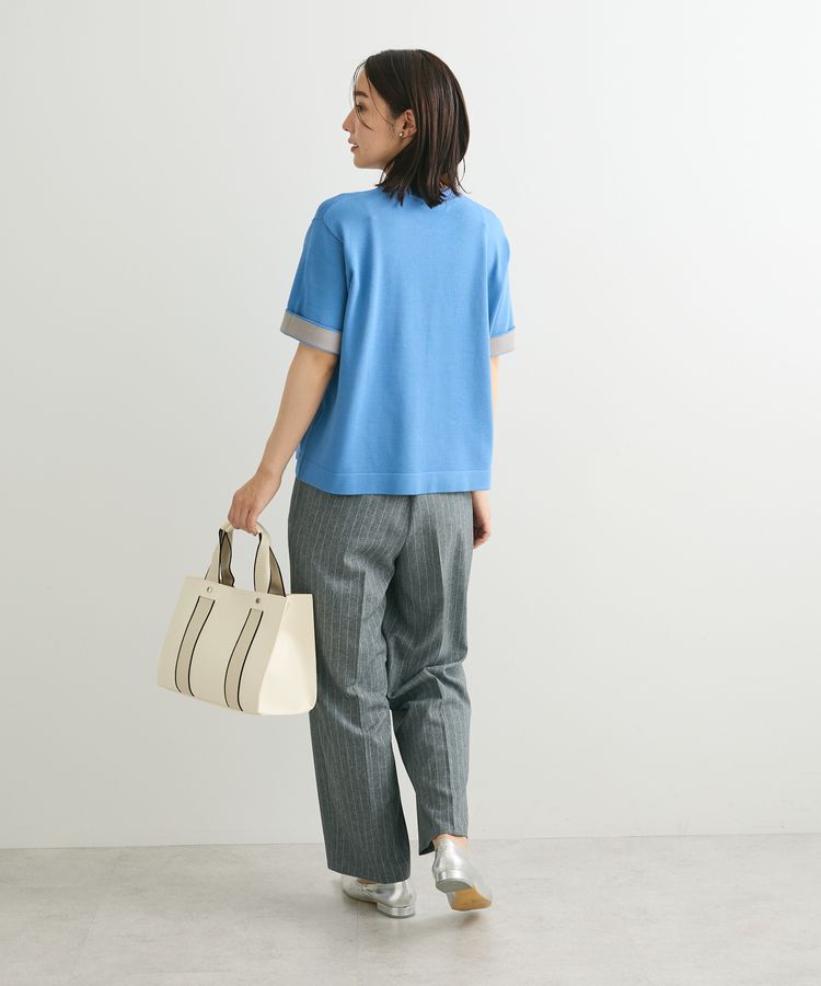 Green Parks「袖裏配色5分袖ニットプルオーバー」|ニット・セーター|