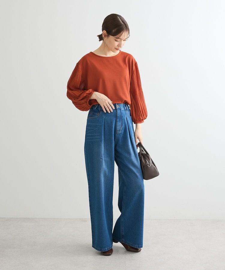 Green Parks「・SUGAR SPOON デニムタックワイドパンツ」|デニム|