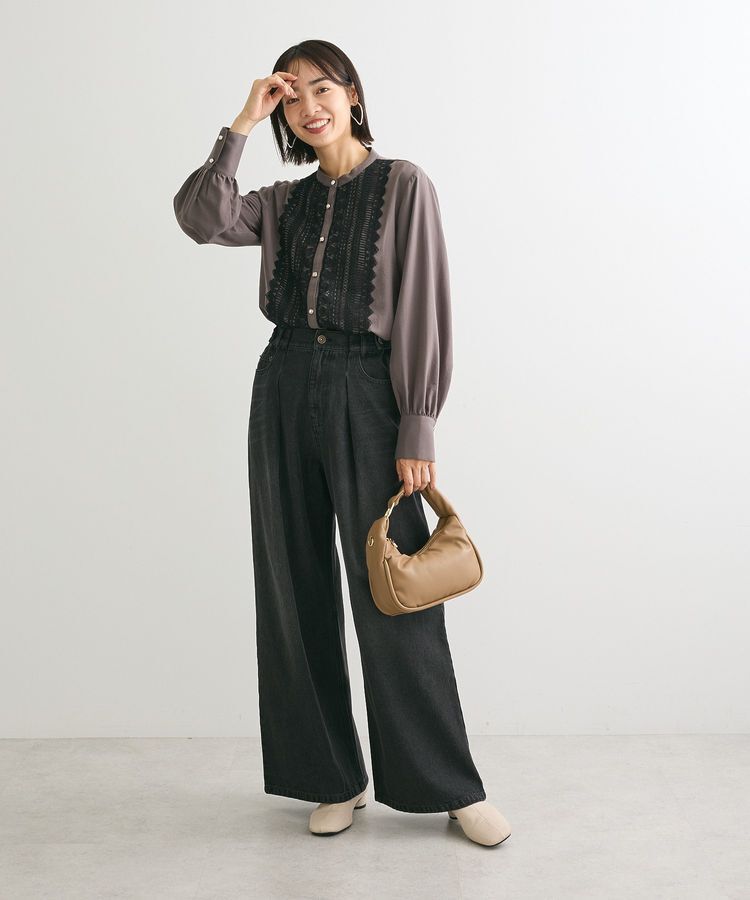 Green Parks「・SUGAR SPOON デニムタックワイドパンツ」|デニム|