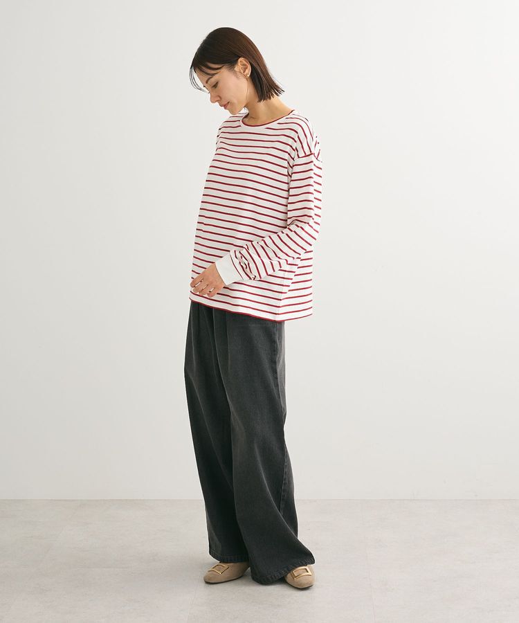 Green Parks「・SUGAR SPOON デニムタックワイドパンツ」|デニム|